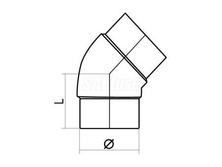 ОТВОД ЛИТОЙ 45° PE100 PN16 D50 ОТВОД ЛИТОЙ 45° PE100 PN16 D50