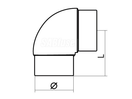 ОТВОД ЛИТОЙ 90° PE100 PN16 D50 ОТВОД ЛИТОЙ 90° PE100 PN16 D50
